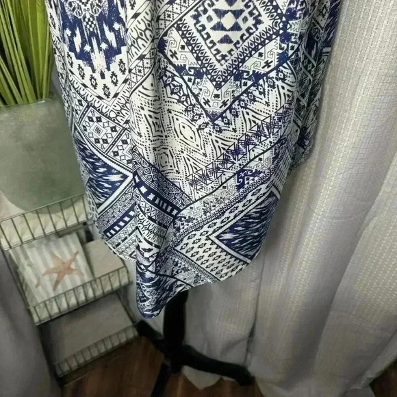 Knapp Studio Women’s L Blue Sleeveless Blouse High Neck High/Low Tunic Top - Picture 7 of 10